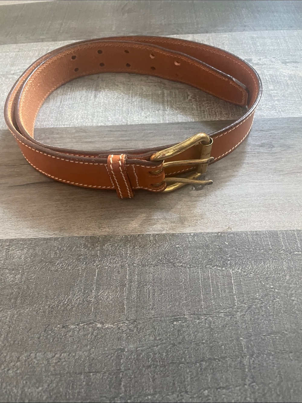 Vintage Rooster Leather Belt with Brass Buckle